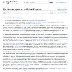 List of newspapers in the United Kingdom