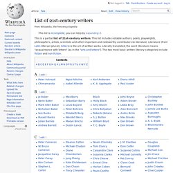 List of 21st-century writers