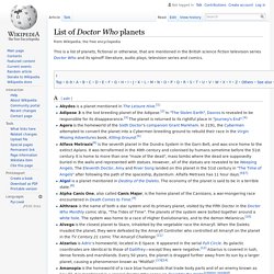 List of Doctor Who planets