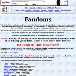 List of Fandoms Page