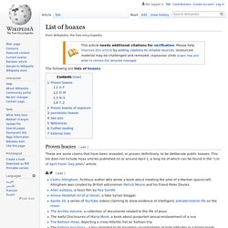 List of hoaxes - Wikipedia