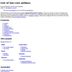 List of low-cost airlines