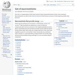 List of macronutrients