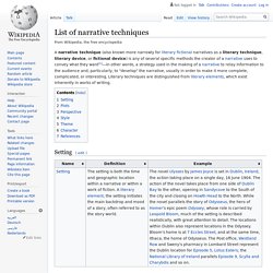 List of narrative techniques - Wikipedia