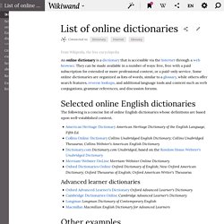 List of online dictionaries
