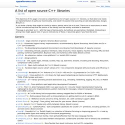 A list of open source C++ libraries