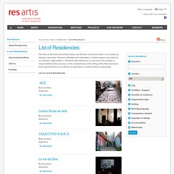 List of Residencies