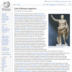 List of Roman emperors