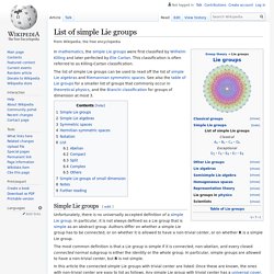 List of simple Lie groups