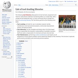 List of tool-lending libraries