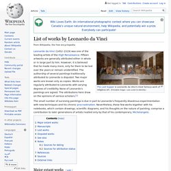 List of works by Leonardo da Vinci - Wikipedia