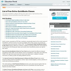 List of Free Online QuickBooks Classes