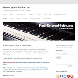 List of piano chords - free chord charts