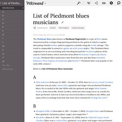 List of Piedmont blues musicians