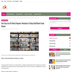 Get Top List Of Most Popular Websites To Buy/Sell/Rent Used Books