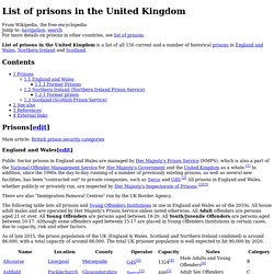 List of prisons in the United Kingdom