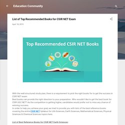 List of Top Recommended Books for CSIR NET Exam