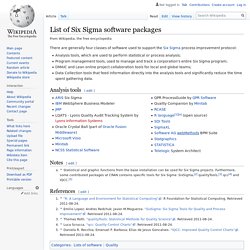 List of Six Sigma software packages