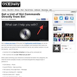 Get a List of Siri Commands Directly from Siri