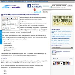 List of top open source BPM / workflow solution » Software for Enterprise