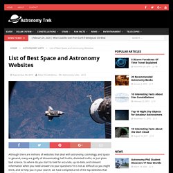List of Best Space and Astronomy Websites -