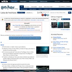 Lista de hechizos - Harry Potter Wiki