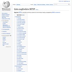 Lista nagłówków HTTP