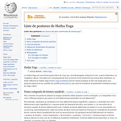 Liste des postures de hatha yoga