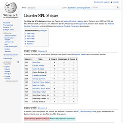 Liste der NFL-Meister