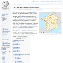 Liste des autoroutes de la France