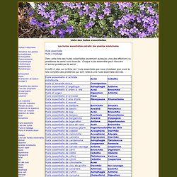 Liste des huiles essentielles