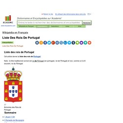 Liste Des Rois De Portugal
