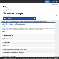 Liste des médecins francophones