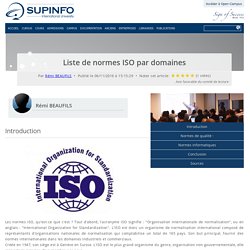 Liste de normes ISO par domaines
