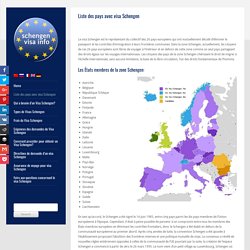 Liste des pays avec visa Schengen - Espace Schengen