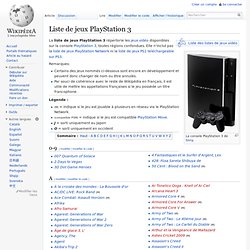 Liste de jeux PlayStation 3