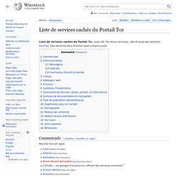 Liste de services cachés du Portail Tor