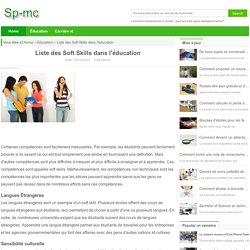 Liste des Soft Skills dans l'éducation / Éducation et travail