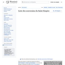 Liste des souverains du Saint-Empire