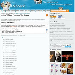 Liste d’URL de Ping pour Wordpress