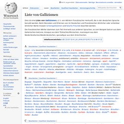 Liste von Gallizismen