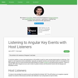 Listening to Angular Key Events with Host Listeners