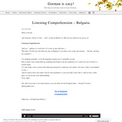 Listening Comprehension – Bulgaria