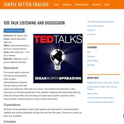 TED Talk Listening and Discussion ESL Class