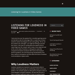 Listening for Loudness in Video Games
