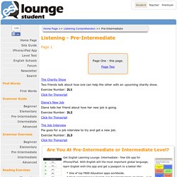 ESL Lounge: Listening - Pre-Intermediate