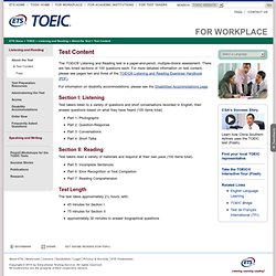 TOEIC Listening and Reading Test: Test Content