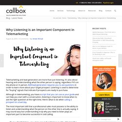 Why Listening is an Important Component in Telemarketing