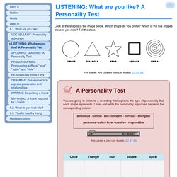 LISTENING: What are you like? A Personality Test