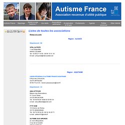 Listes de toutes les associations - Autisme France